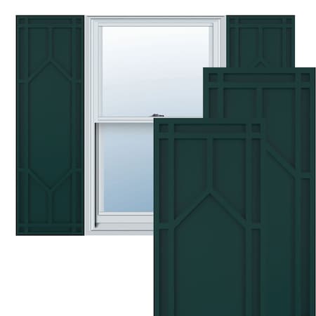 True Fit PVC Shaker Fixed Mount Shutters, Thermal Green, 18W X 49H